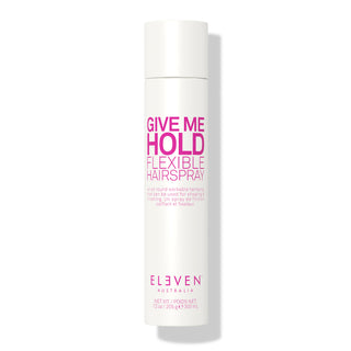 Hair spray bottle labeled 'Give Me Hold Flexible Hold' by Eleven on a white background-Hair Care Canada
