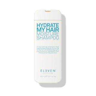 Shampoo bottle labeled 'Hydrate My Hair Moisture Shampoo' by 'Eleven' on a white background-Hair Care Canada