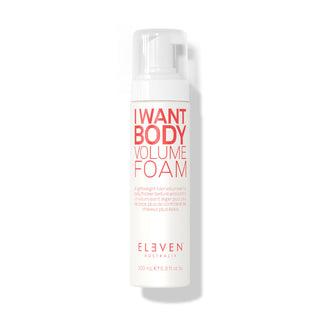 Volume foam canister with 'I Want Body Volume Foam' text on a white background-Hair care Canada