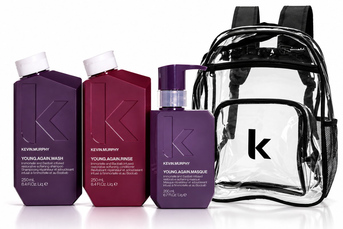 Kevin Murphy Young Again Trio Free Limited Edition Clear Backpack – Professional Shampoo – Gift Set (Canada)