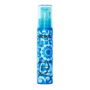 Blue hair oil bottle with floral design on a white background - Hair Care Canada