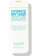 Shampoo bottle labeled 'Hydrate My Hair Moisture Shampoo' by Eleven Australia on a white background - hair Care Canada