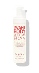 Bottle of Eleven Australia I Want Body Volume Foam on a white background - Hair Care Canada
