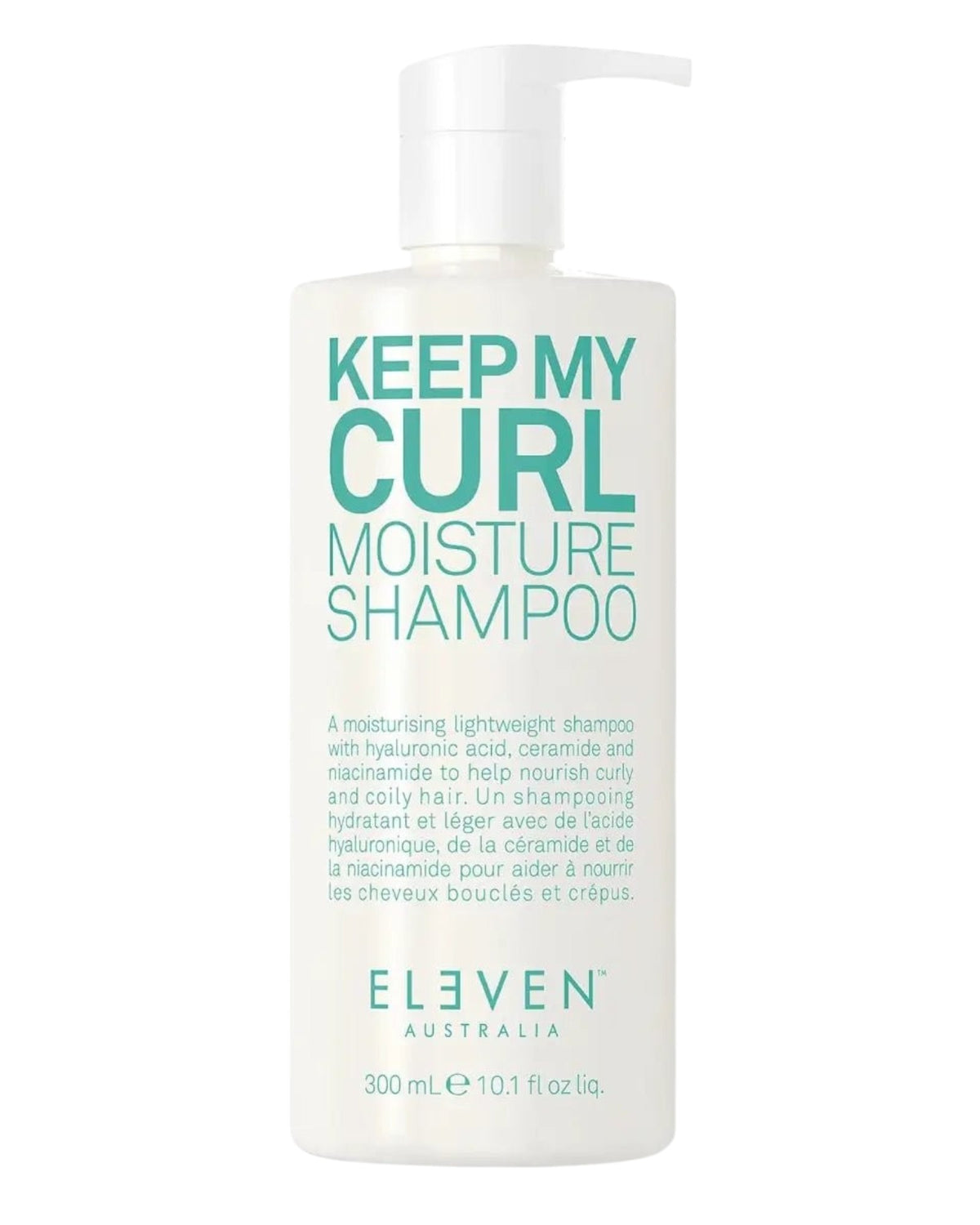 Shampoo bottle labeled 'Keep My Curl Moisture Shampoo' by Eleven Australia on a white background - hair Care Canada