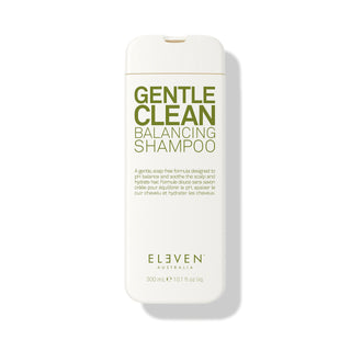 Shampoo bottle labeled 'Gentle Clean Balancing Shampoo' by 'Eleven' on a white background-Hair Care Canada
