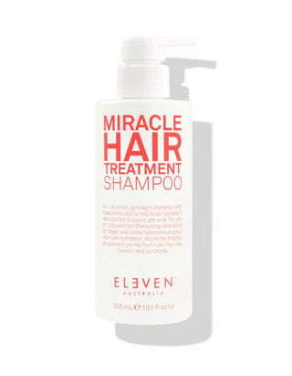 Shampoo bottle labeled 'Miracle Hair Treatment Shampoo' by Eleven Australia on a white background-hair Care Canada