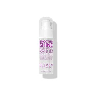 Serum bottle labeled 'Smooth & Shine Anti-Frizz Serum' by 'Eleven' on a white background-Hair Care Canada