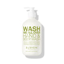 Hand and body wash bottle labeled 'Wash Me All Over' with 'Eleven' branding on a white background-Hair Care Canada