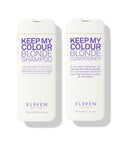 Two bottles of 'Keep My Colour Blonde' shampoo and conditioner by Eleven Australia on a white - background-Hair Care Canada