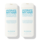 Two bottles of 'Hydrate My Hair Moisture' shampoo and conditioner by ELVEN on a white background-Hair Care Canada