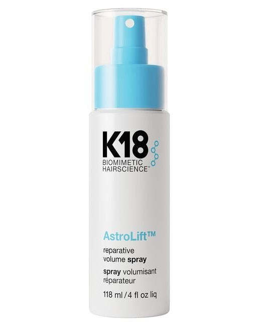 Hair Care Canada K18 AstroLift Reparative Volume Spray bottle for fuller, healthier-looking hair.