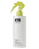 Hair Care Canada K18 Professional Molecular Repair Hair Mist in a white bottle with a lime green spray nozzle.